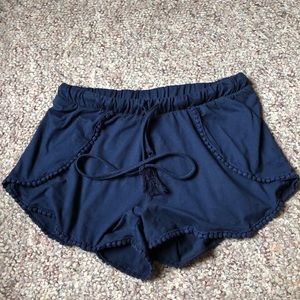 hot kiss float flowy navy blue shorts